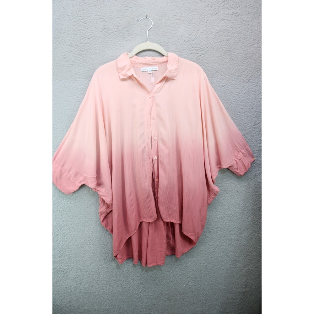 Young Fabulous & Broke Hi Lo Button Up Dolman Sleeve Top-Medium-BOHO